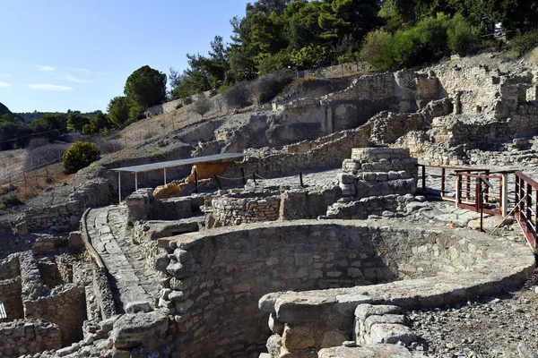 Grécia Ilha Creta Phaistos Aka Festos Ruínas Sítio Arqueológico Idade — Fotografia de Stock