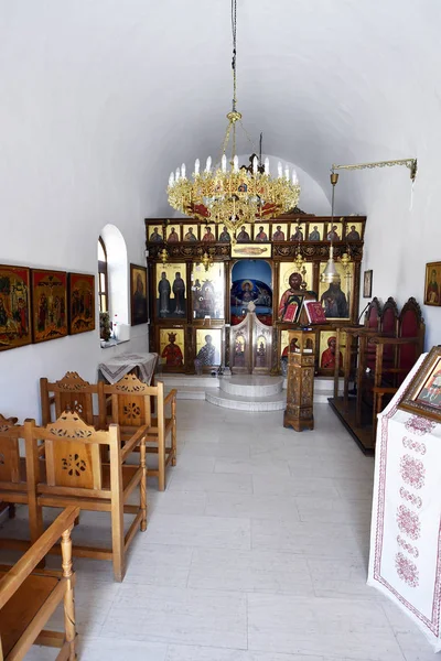 Matala Griekenland Oktober 2018 Binnen Een Kleine Orthodoxe Kapel Streek — Stockfoto