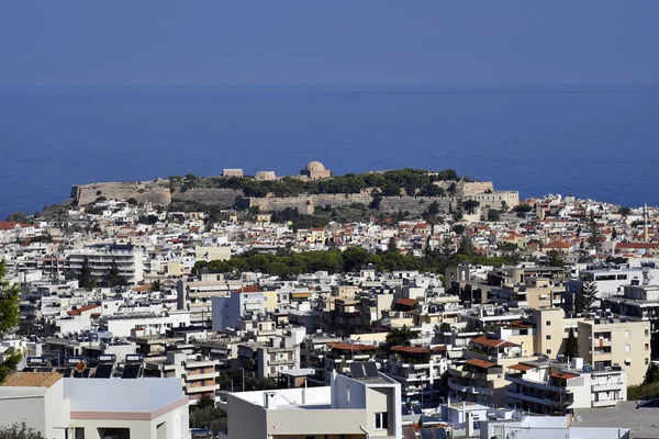 Grécia Ilha Creta Cidade Rethymno Com Impressionante Fortaleza Mar Mediterrâneo — Fotografia de Stock