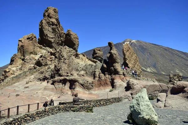 Teneriffa Kanarische Inseln Spanien April 2018 Unbekannte Touristen Los Roques — Stockfoto