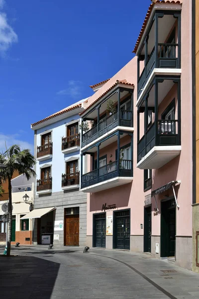 Tenerife Islas Canarias España Abril 2018 Casas Con Fachada Colorida — Foto de Stock