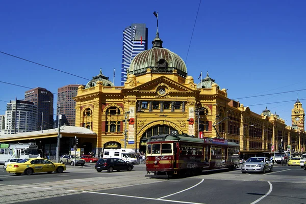 Melbourne Vic Australie Novembre 2006 Trafic Avec Tramway City Circle — Photo