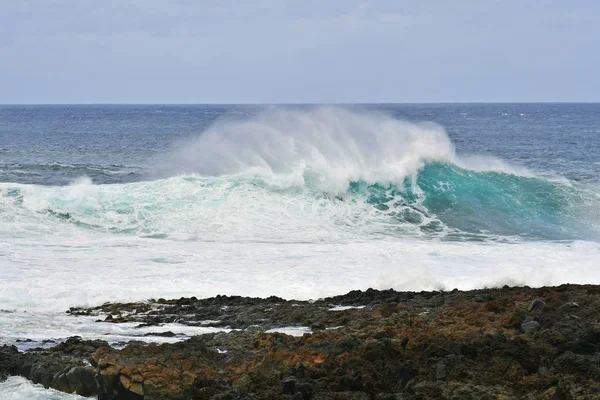 Spain Canary Islands Tenerife Rough Atlantic Ocean Waves Breakers Coast — Stock Photo, Image