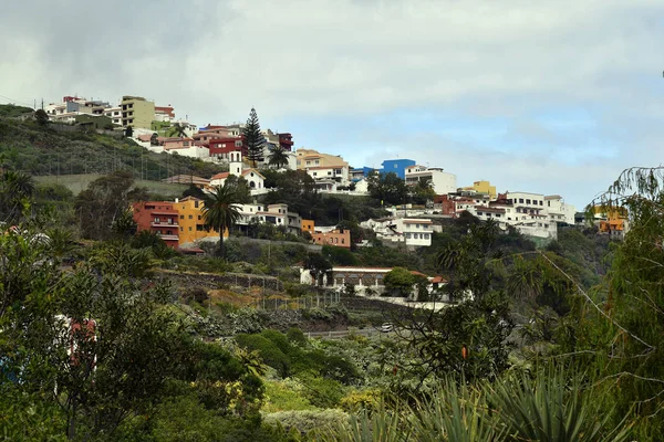 İspanya, Kanarya Adaları, Tenerife, farklı evler hillside inşa edilmiş