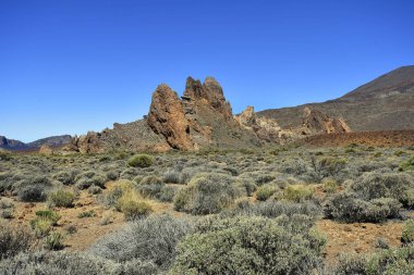 Teide Milli Parkı Los Roques de Garcia oluşumunda İspanya, Kanarya Adaları, Tenerife, rock