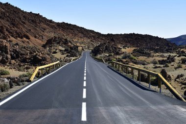 İspanya, Kanarya Adaları, Tenerife, dağ yolundan Teide Milli Parkın içinden 