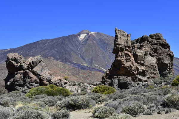 西班牙 加那利群岛 特内里费岛 铁德国家公园的岩石层 Los Roques Teede 的高峰 — 图库照片