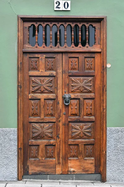 Spagna Isole Canarie Tenerife Porta Ingresso Legno Con Battente Nel — Foto Stock