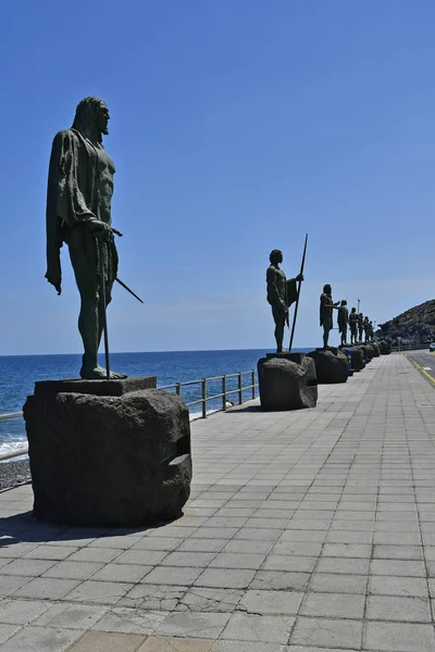 Teneryfa Wyspy Kanaryjskie Hiszpania Kwietnia 2018 Brązu Rzeźby Wykonane Rzeźbiarza — Zdjęcie stockowe