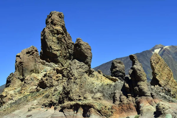 Spanyolország Kanári Szigetek Tenerife Rock Formáció Los Roques Garcia Teide — Stock Fotó