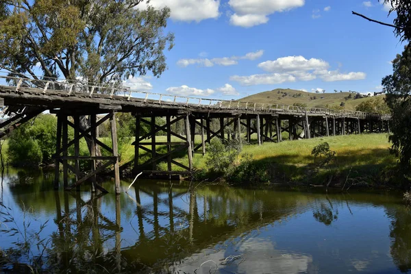 Australia Nsw Storico Ponte Prince Alfred Ponte Legno Più Lungo — Foto Stock