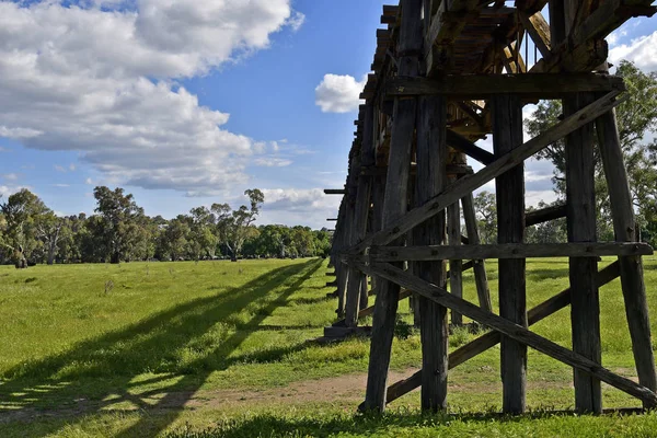 Australia Nsw Vecchio Ponte Ferroviario Legno Gundagai — Foto Stock