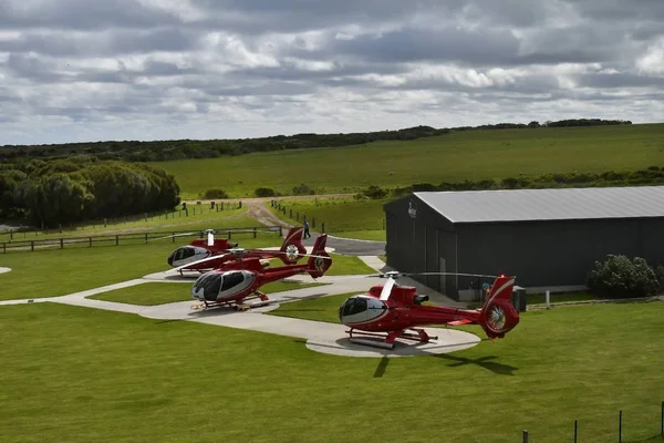 Princetown Vic Austrália Novembro 2017 Base Helicópteros Para Voos Panorâmicos — Fotografia de Stock