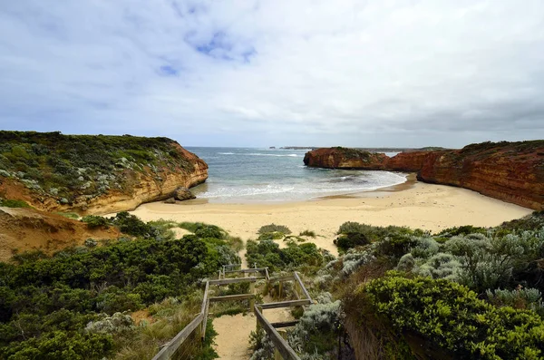 Australien Vic Gångväg Till Stranden Vid Bukten Martyrer Port Campbell — Stockfoto