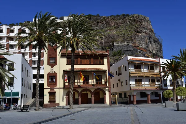 Gomera Islas Canarias España Abril 2018 Personas Identificadas Edificios Ayuntamiento —  Fotos de Stock