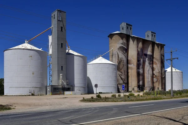 Rupanyup Vic Australia November 2017 Painted Silos Artist Guido Van Stock Image