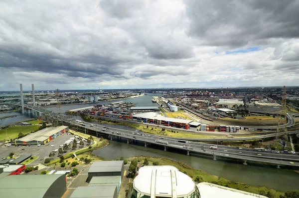 Melbourne Vic Australia Noviembre 2017 Vista Aérea Puente Bolte Puerto — Foto de Stock