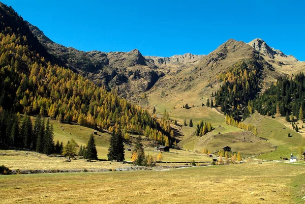 Rakousko Venkovská Krajina Údolí Villgratener Východním Tyrolsku — Stock fotografie