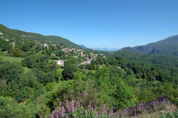 Griekenland Epirus Bergdorp Aristi Landschap Het Nationaal Park Vikos Aoos — Stockfoto