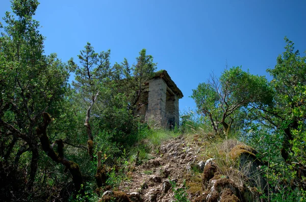 Řecko Epirus Zvonice Kopci Nad Klášterem Panagia Speleotissa Národním Parku — Stock fotografie