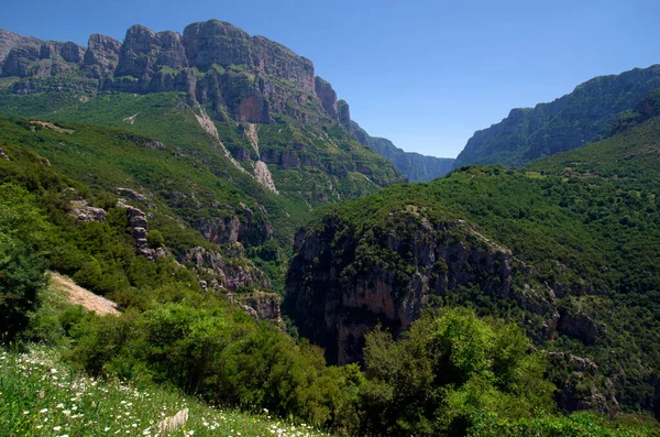 Grecia Epiro Paesaggio Nel Parco Nazionale Del Vikos Aoos — Foto Stock