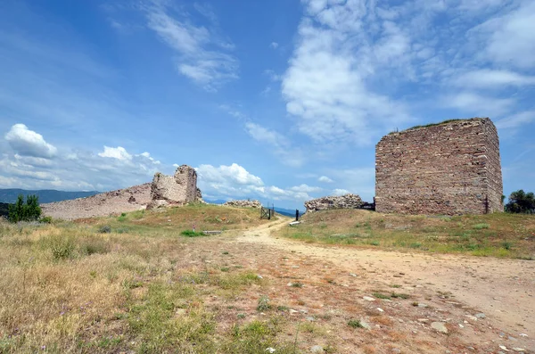 Grecia Rovina Delle Mura Fortificate Del Castello Medievale Anaktoroupolis Sul — Foto Stock