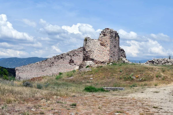 Grecia Rovina Del Castello Medievale Anaktoroupolisin Nea Peramos Sul Mar — Foto Stock