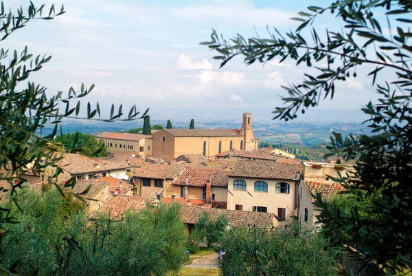 Italien Mittelalterliche Kirche Sant Agostino San Gimignano Toskana — Stockfoto