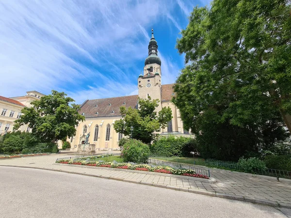 Baden Áustria Julho 2020 Igreja Católica Santo Estêvão Cidade Baixa — Fotografia de Stock