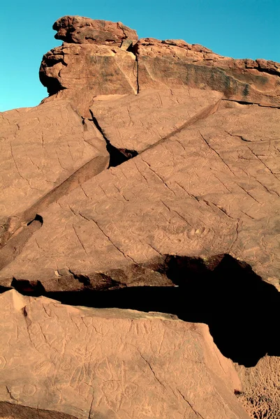 Australië Aborigine Rotstekeningen Ewaninga Rocks Site Northern Territory — Stockfoto