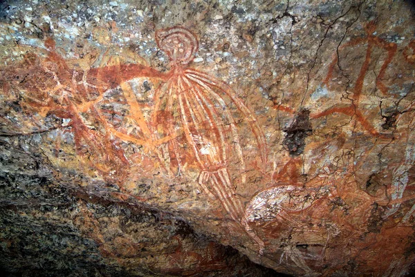 Australia Aborigene Rock Paintings Kakadu National Park Northern Territory — 스톡 사진