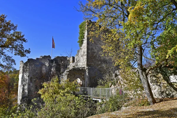Αυστρία Καταστροφή Του Κάστρου Johannstein Στο Φυσικό Διατηρήσει Sparbach Στην — Φωτογραφία Αρχείου
