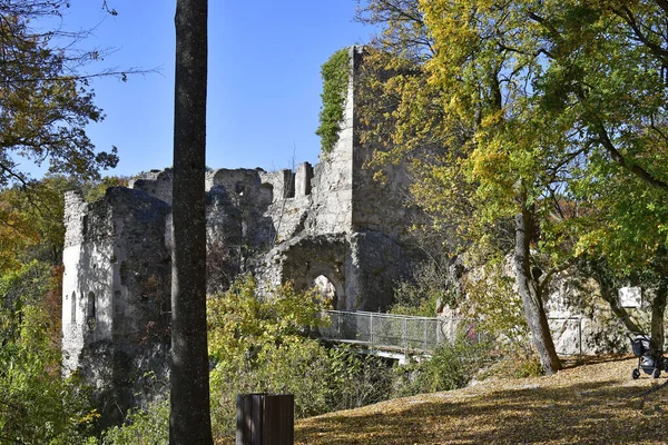 Austria Ruina Del Castillo Johannstein Reserva Natural Sparbach Unesco Patrimonio — Foto de Stock