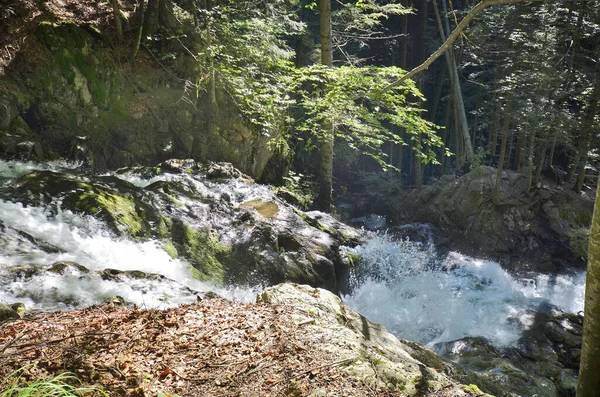 Spital Pyhrn Áustria Vogelgesang Ravina Espetáculo Natural Com Cachoeiras Pontes — Fotografia de Stock