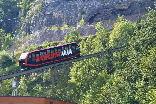 Spital Pyhrn Áustria Setembro 2020 Transporte Funicular Para Wurzeralm Parque — Fotografia de Stock