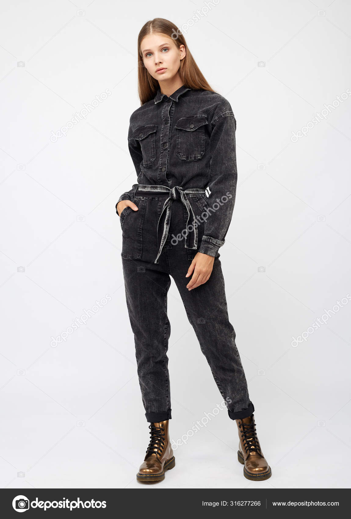 black denim jumpsuits