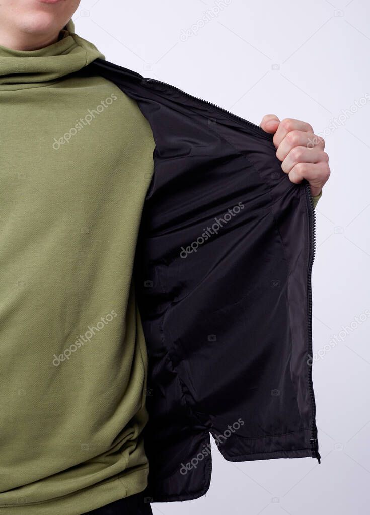 man in a sport waistcoat on a white background.