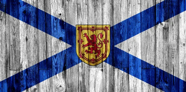 Прапор Нової Шотландії Намальований Дерев Яному Тлі — стокове фото