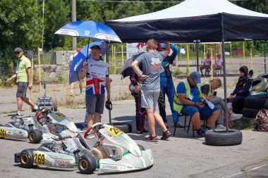 Poltava, Ukrayna - 5 Temmuz 2020. Ukrayna Karting Şampiyonası