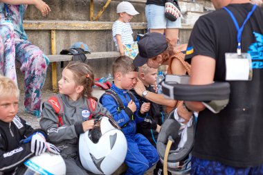 Poltava, Ukrayna - 5 Temmuz 2020. Ukrayna Karting Şampiyonası