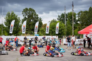 Poltava, Ukrayna - 3 Ağustos 2020. Ukrayna Karting Şampiyonası