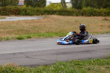 Poltava, Ukrayna - 27 Eylül 2020. Ukrayna Karting Şampiyonası.