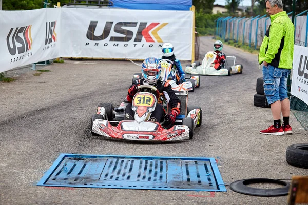 Poltava Ucrania Agosto 2020 Campeonato Karting Ucraniano — Foto de Stock