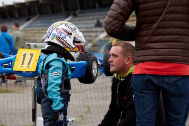Poltava, Ukrayna - 27 Eylül 2020. Ukrayna Karting Şampiyonası.