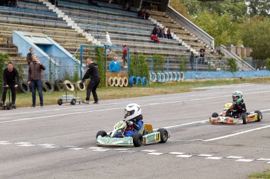Poltava, Ukrayna - 27 Eylül 2020. Ukrayna Karting Şampiyonası.