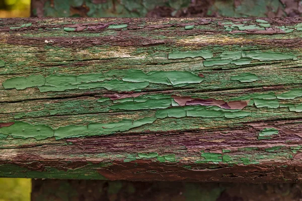 Plateau Bois Sur Vieux Banc Parc Avec Peinture Écaillée — Photo