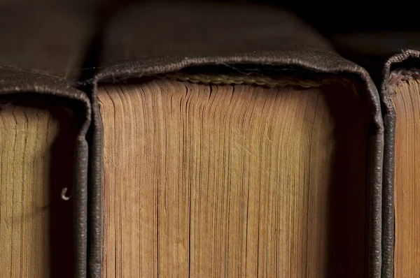 the upper end of the book and the spine close-up