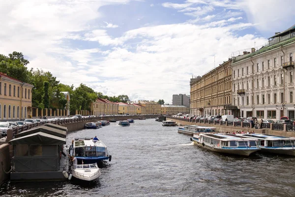 Saint Petersburg Russie Août 2018 Vue Rivière Xoka Depuis Pont Image En Vente
