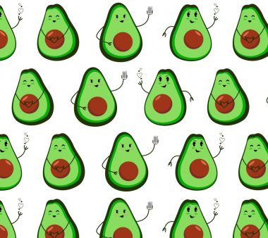 Tatlı avokado sebze vektör deseni