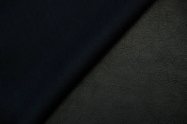 Black Artificial Leather Waves Folds Pvc Base — Stock Photo, Image
